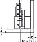 Draaischuifdeurbeslag - Deurdikte: 19-38 mm - Deurhoogte: max 1065 mm - Inbouwlengte: 456 t/m 608 mm