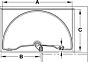 Set Halvemaan draaibodems Arena Style - Wit-Chroom - Kastbr. 900 mm