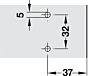 Salice kruismontageplaat met Euroschroeven - 0 mm