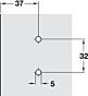 Salice kruismontageplaat met Euroschroeven - 0 mm