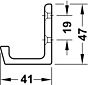 Garderobehaak - Aluminium - Zwart mat - Hoogte: 47 mm