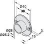 Buishouder Rond - RVS - Voor Buisdiameter: 20, 25, 30 mm - 2 stuks