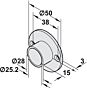 Buishouder Rond - RVS - Voor Buisdiameter: 20, 25, 30 mm - 2 stuks