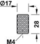 Meubelknop - Aluminium - ø 17 - 28 mm - Zwart Mat