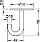 Garderobe Pafondhaak - RVS - 42x70mm