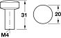 Meubelknop - Zamak - ø 20 - 31 mm - Zwart Mat