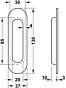 Komgreep - RVS - Messing gepolijst - 130 x 37 mm