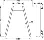 Tafelonderstel - Industrieel - A-Vorm - Zwart - 720 x 700 x 100 mm - Met Stelpootjes