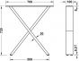 Tafelonderstel - Industrieel - X-Vorm - Ruw Staal Gelakt - 720 x 700 x 100 mm - Met Stelpootjes