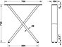 Tafelonderstel - Industrieel - X-Vorm - Ruw Staal Gelakt - 720 x 700 x 100 mm - Met Stelpootjes