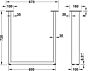 Tafelonderstel - Industrieel - U-Vorm - Ruw Staal Gelakt - 720 x 670 x 100 mm - Met Stelpootjes