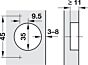 Blum - 170 ° - Opliggend - Veer