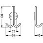 Garderobehaak - RVS Zwart - Hoogte: 100 mm - ø 7 mm