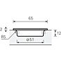 Komgreep - RVS Mat Geborsteld - 65 x 65 mm 