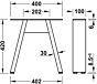 Bank-onderstel - Industrieel - A-Vorm - Ruw Staal Gelakt - 420 x 400 mm (hxb) - Met Stelpootjes