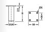 Blank Aluminium - ø 26 mm - Hoogtes: 50, 80, 100 mm