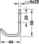 Garderobehaak - RVS - Goudkleur - Hoogte: 58 mm