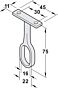 Kledingroedehouder - Middensteun - Hoogte: 75 mm - Aluminium - Voor roede 30x15 mm