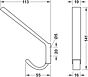 Garderobehaak - Zamak - Zwart - Hoogte: 141 mm