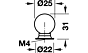 Meubelknop - Rubber/Messing - Zwart - ø 25 mm