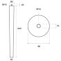 Retro Tafelpoot - Beuken - Conisch Ø 60–40 mm  - 4 Hoogtes - M10