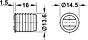 Magneetsluiting - Trekkracht: 2.5 tot 3.5 kg - Twee kleuren - Inboor: ø 13.6 mm/Diepte: 16 mm