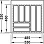 Bestekbak - Kunststof - Universeel - Lade-diepte: 460-530 mm - Wit 