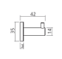 Garderobehaak - RVS mat - Diepte: 42 mm - ø 14 mm