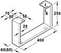 Meubelonderstel - Zwart - 250 x 400 mm (hxb) Profiel: 60 of 80 mm