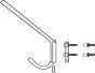 Garderobehaak - Zamak - Zwart - Hoogte: 141 mm