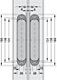 3D Onzichtbaar Scharnier - 80/100 kg - Chroom Mat - Lengte: 16 cm