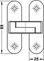 Onzichtbaar Scharnier - 40/60 kg - RVS - Lengte: 8.9 cm