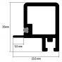 Smartcube Profiel - Boven voor Schuifdeur - Zwart en Inox Look - Lengte: 2500 mm