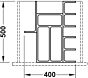 Set 1 - Modulaire Bestekindeling -Universeel - Antraciet - Ladebr: 400 t/m 600 mm