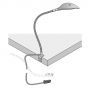 Flexibele Bed-lamp - SwanLite - Aluminium-kleur - Set