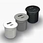 USB A + USB C Lader - 12 V - ø 35 mm - Drie kleuren