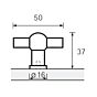 Meubelknop 50 / 37 mm - Zamak - Kleur: RVS look 