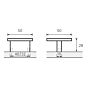 Meubelknop Deluxe - Zamak - 50 / 28 mm - Zwart Mat