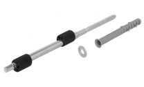 Plankdrager met schroefdraad M6 en kozijnplug - Met afstelling - Plankdikte: min.19 en 22 mm