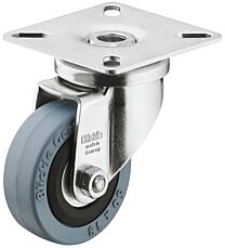 Zwenkwiel - 40 kg - Loopvlak Zacht - Met bevestigingsplaat - ø 50 mm