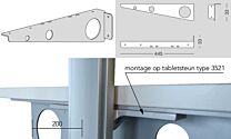 Slim Bureaubladsteun - Kleuren: Aluminium, Zwart en Wit - Set L/R