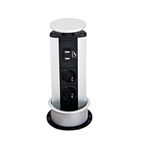 Evoline Port - 2 stekkerdozen - 2 USB-C charger - Aluminium