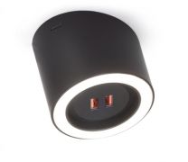 Unika Led Opbouw-spot met USB lader - Hoek van 15° - Zwart Mat