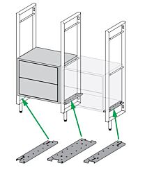 Kasthouder Buitenkant - Zwart Mat - Diepte 320 mm - Set