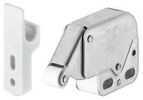 Mini-Latch Snapper met Veersluiting - RVS/Wit