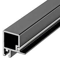 Smartcube Profiel - Boven voor Schuifdeur - Zwart en Inox Look - Lengte: 2500 mm