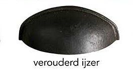 Komgreep - ijzer - Verouderd IJzer - 82 mm  