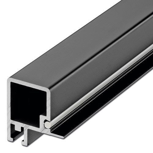 Smartcube Profiel - Boven voor Schuifdeur - Zwart en Inox Look - Lengte: 2500 mm