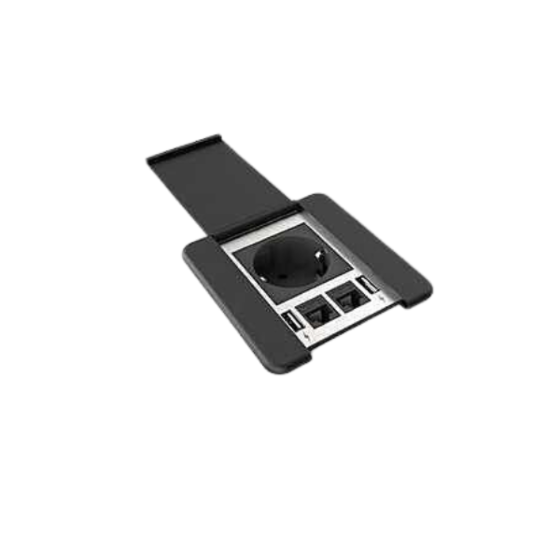 Source inbouwstopcontact met deksel + 2 USB A laders