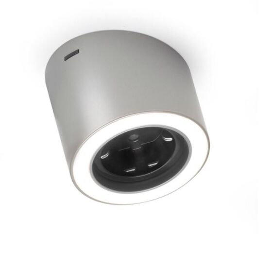 Unika Led Opbouw-spot met Stopcontact Nederland - Hoek van 15° - RVS look